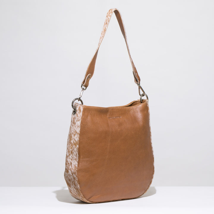 Fleur Tulip Cowhide Shopper Bag with Cowhide Strap