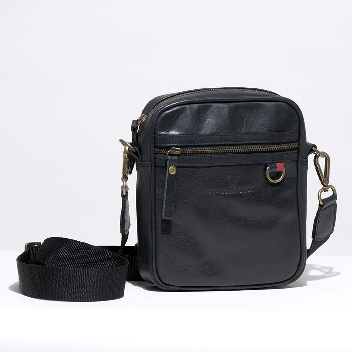 Eduardo Black Leather Bag