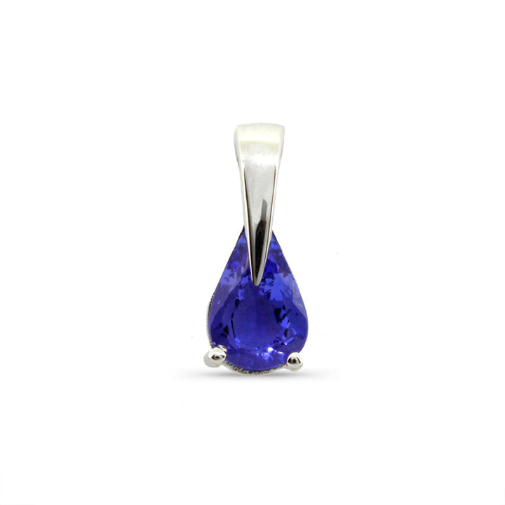 Pear 3-Claw Pendant -  9ct Yellow Gold with 1 x 9x6mm Pear Average Tanzanite &amp; Chain 45cm
