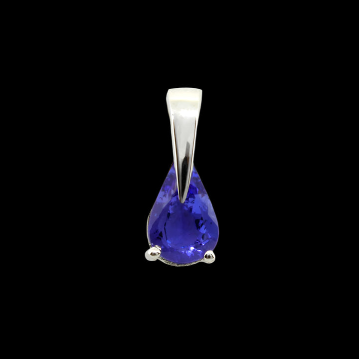 Pear 3-Claw Pendant -  9ct Yellow Gold with 1 x 9x6mm Pear Average Tanzanite &amp; Chain 45cm