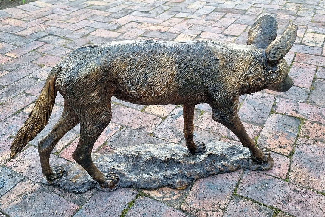 African Wild Dog Bronze Sculpture