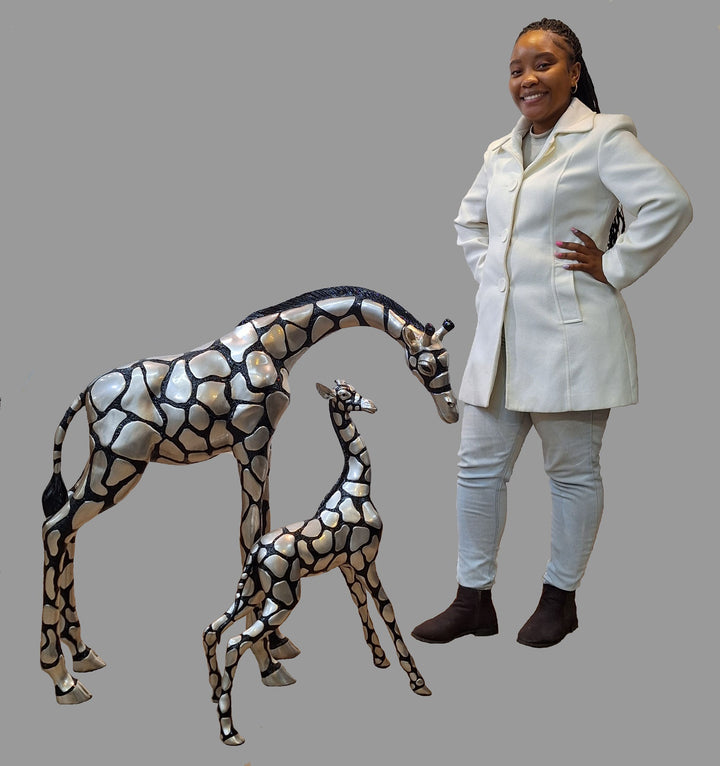 Giraffe Baby Silver and Black