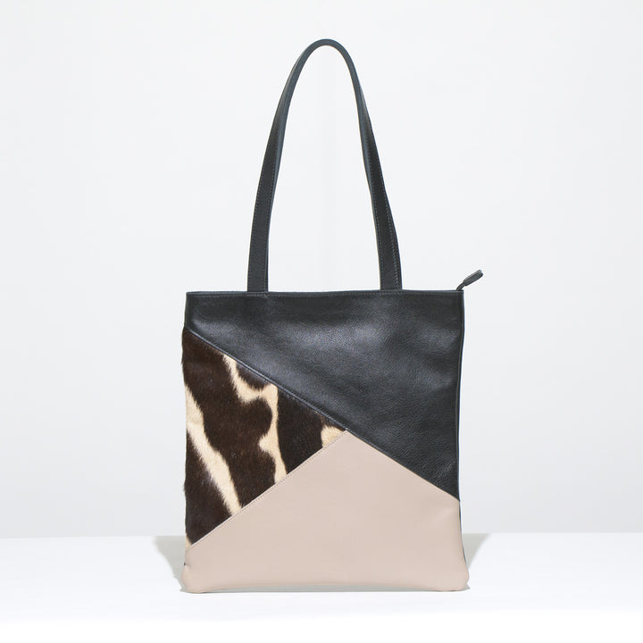 3 Tone Tote Bag with Zebra