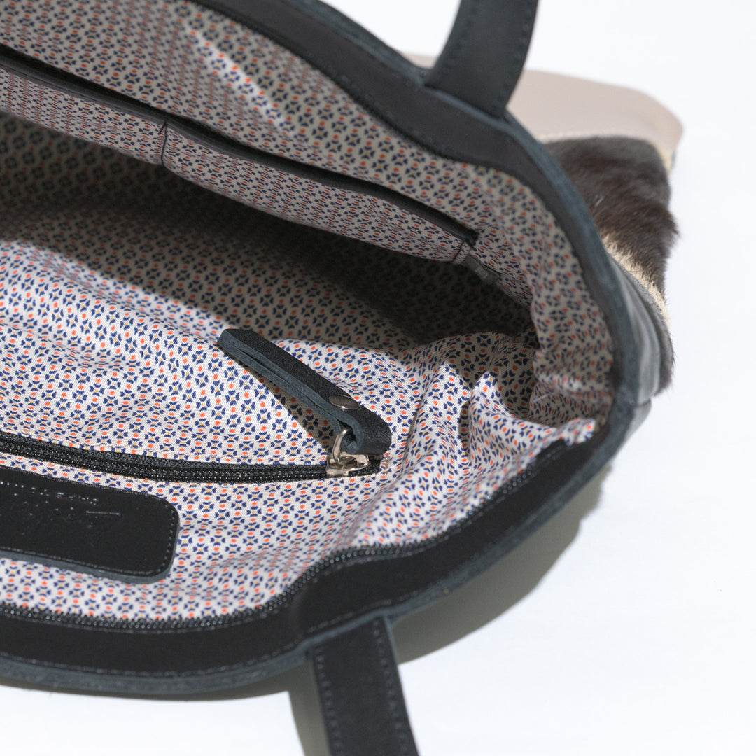 3 Tone Tote Bag with Zebra