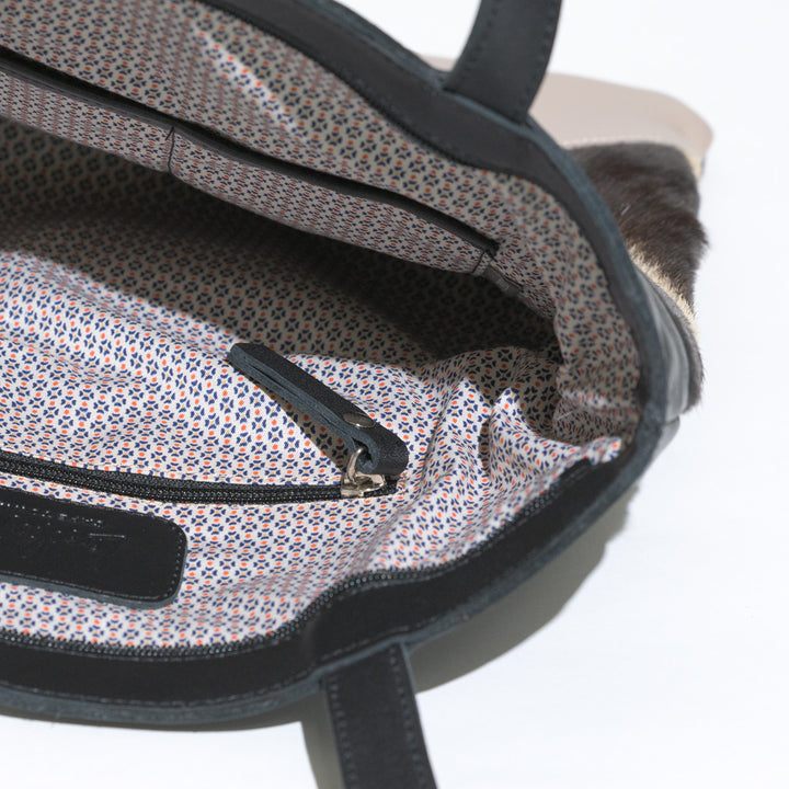 3 Tone Tote Bag with Zebra