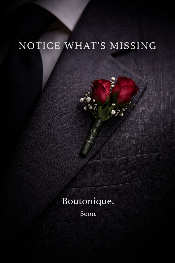 Boutonique - Elegant Floral Fastening Walnut | Premium Wedding Accessory - Small Boutoniques 70mm