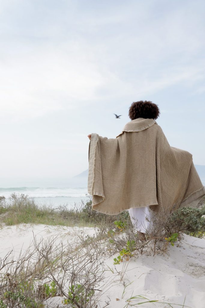Seacell &amp; Linen Blanket / Throw 130 x 210 cm / 51 x 83 “