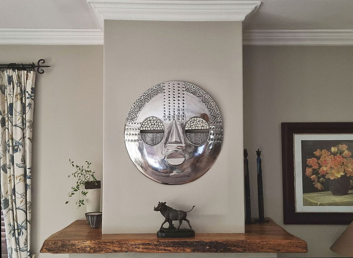 Baluba Mask Large Size Wall Mounted - Aluminium