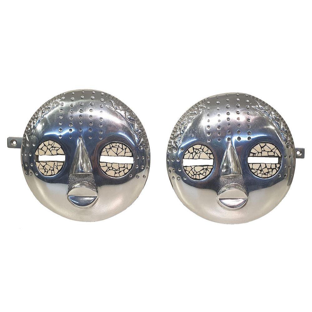 Baluba Mask Tie Backs (Pair) - Aluminium