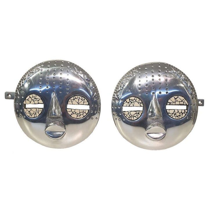 Baluba Mask Tie Backs (Pair) - Aluminium