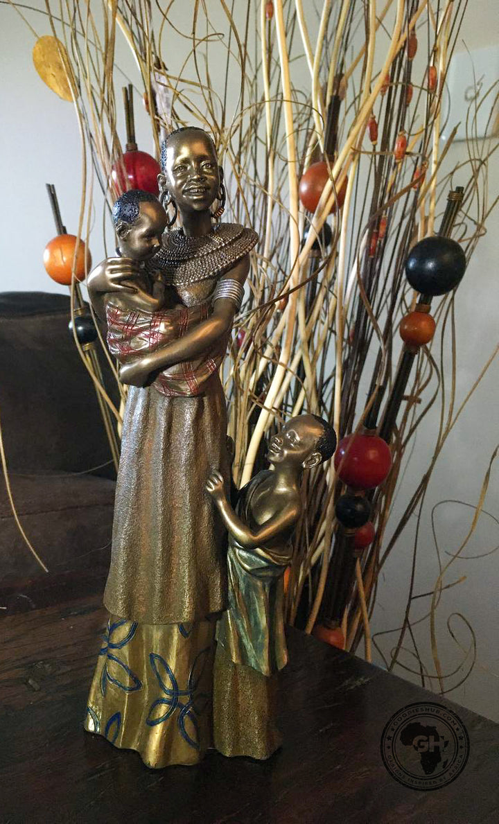 Akina  African Figurine Bronze Sculpture