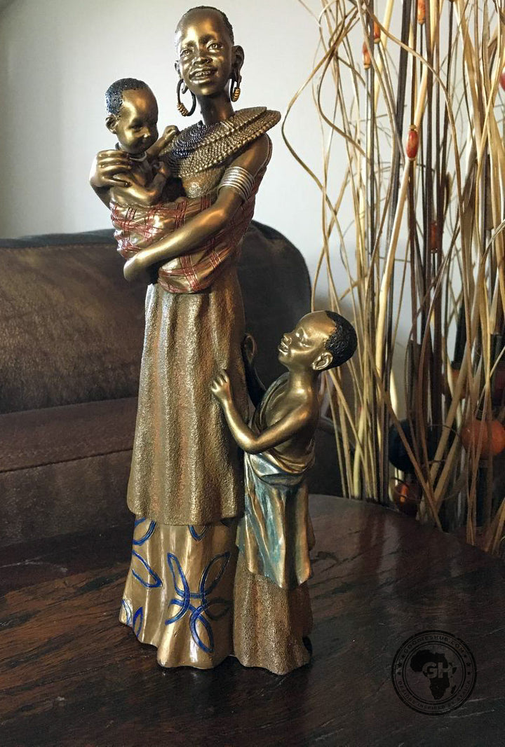 Akina  African Figurine Bronze Sculpture