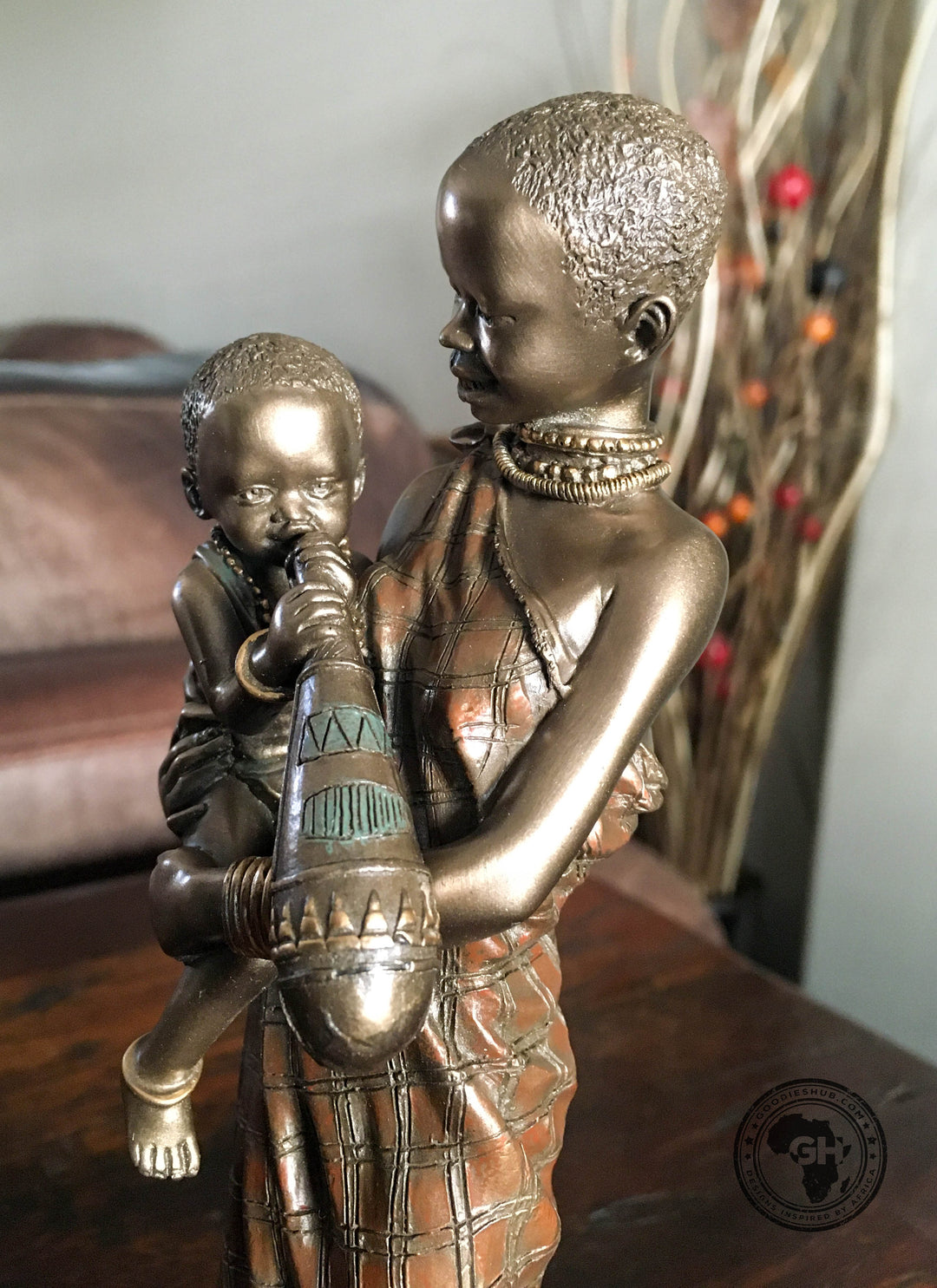 Amwisha African Figurine Bronze Sculpture