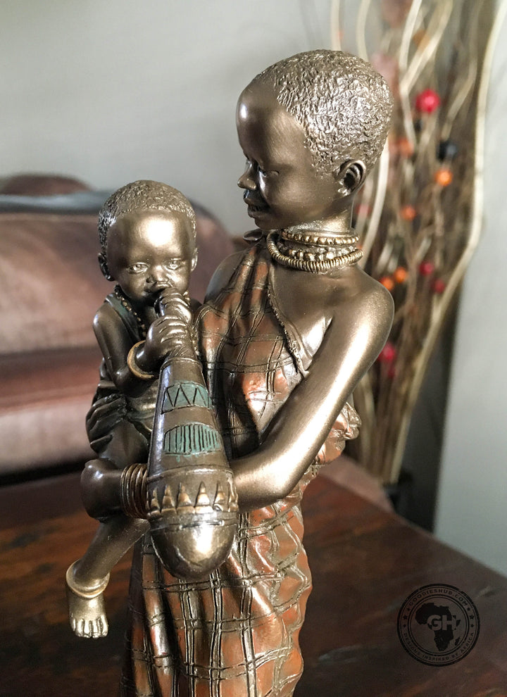 Amwisha African Figurine Bronze Sculpture