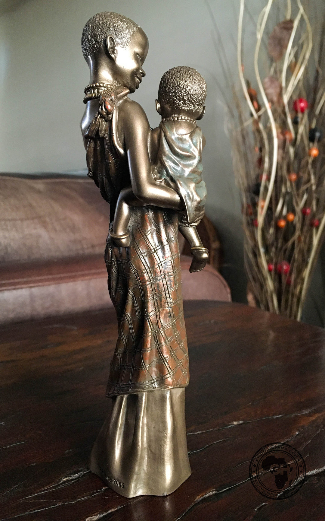 Amwisha African Figurine Bronze Sculpture