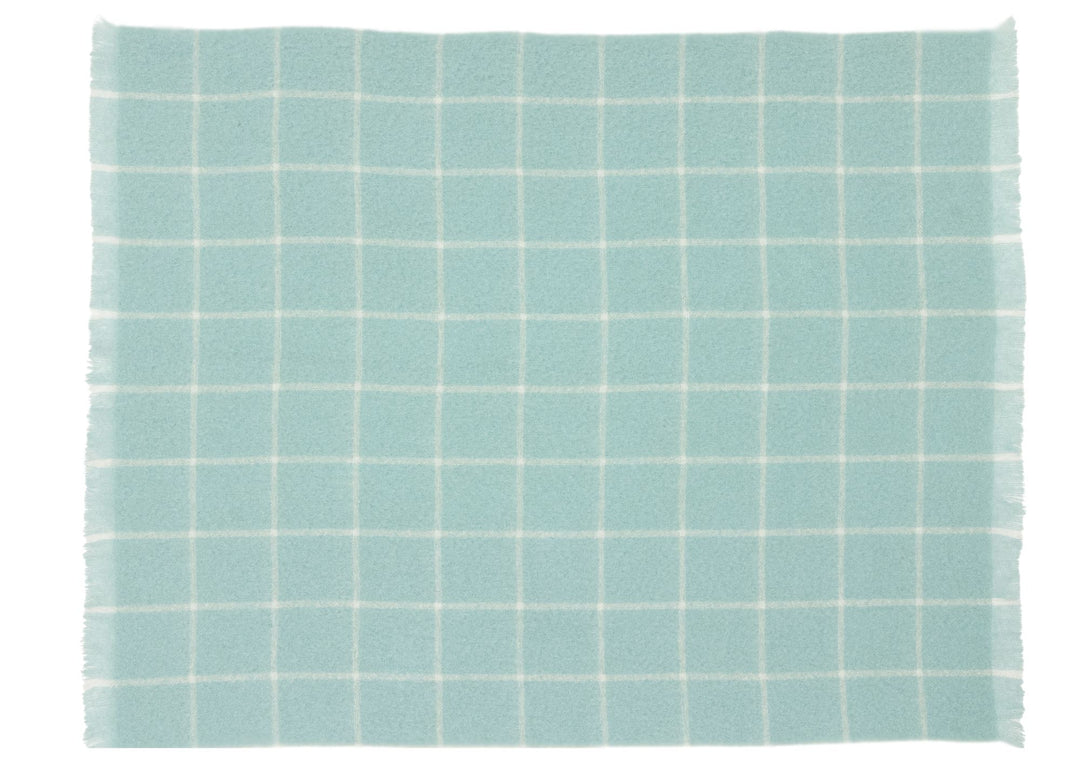 Beautiful Story Mohair Blanket - Duck Egg Check