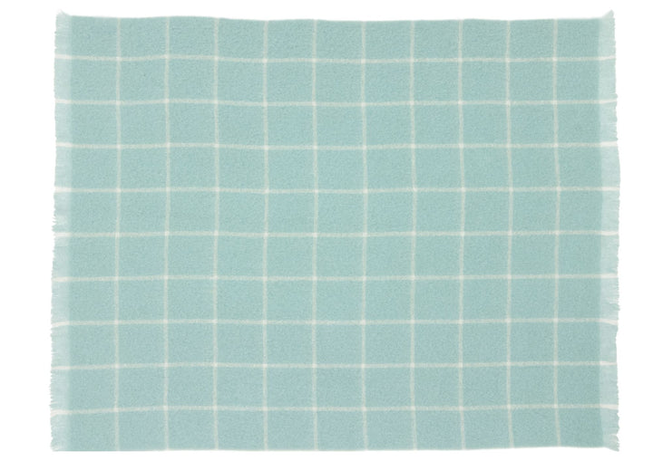 Beautiful Story Mohair Blanket - Duck Egg Check