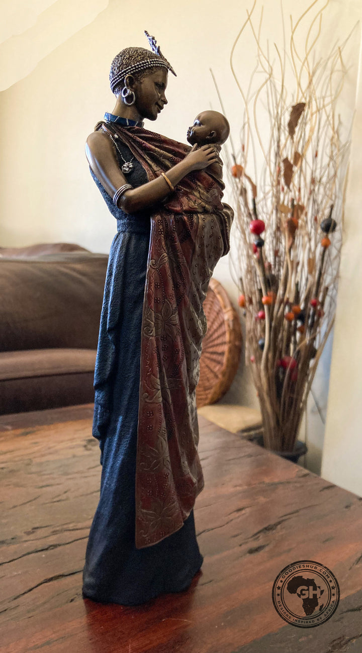 Binti African Figurine Bronze Sculpture