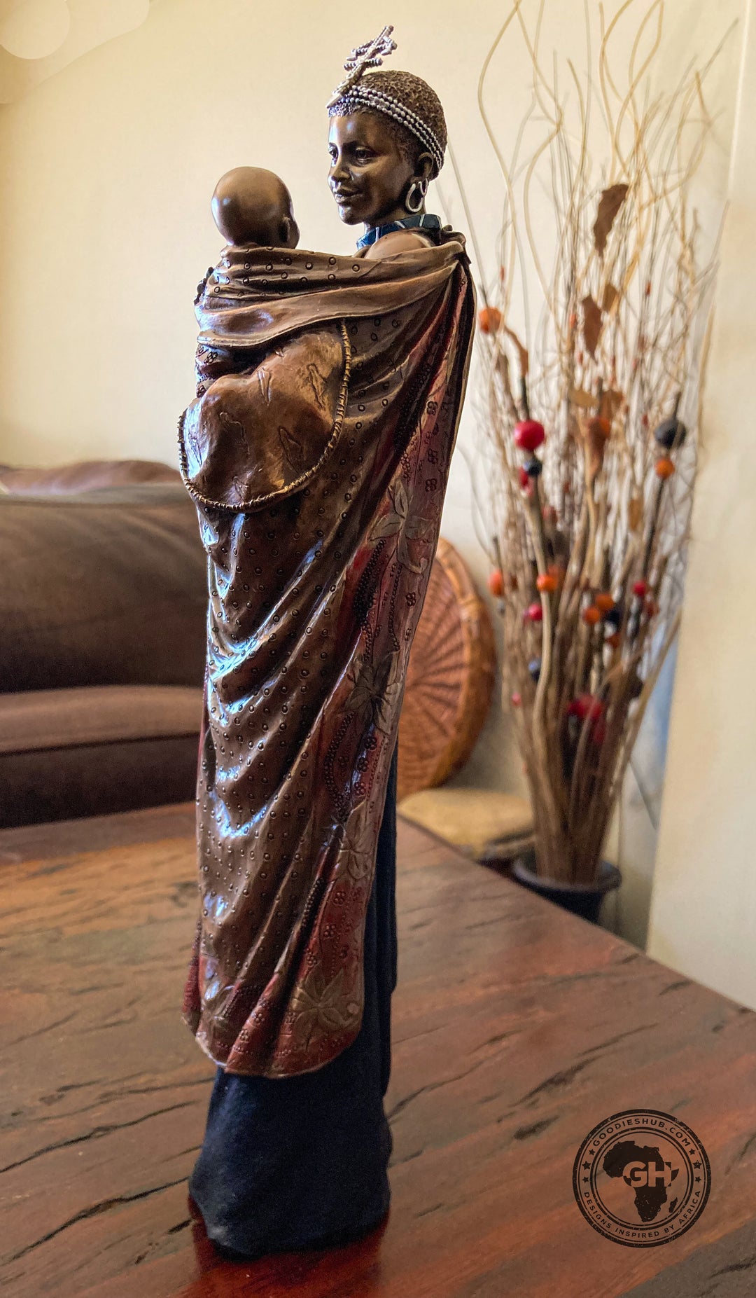 Binti African Figurine Bronze Sculpture