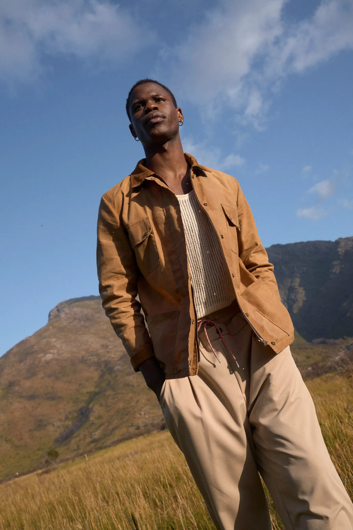 Charlie - Unisex Waxed Canvas Jacket - Brown
