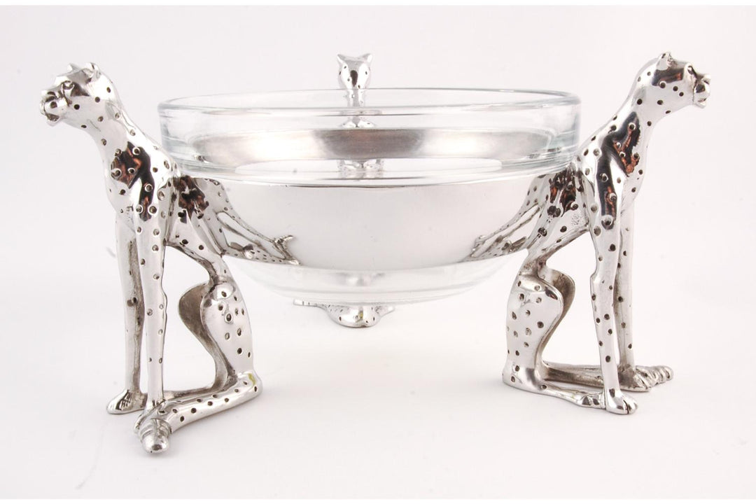 Dish 120mm Triple Sitting Cheetah - Cheetah Africa Collection - Diana Carmichael