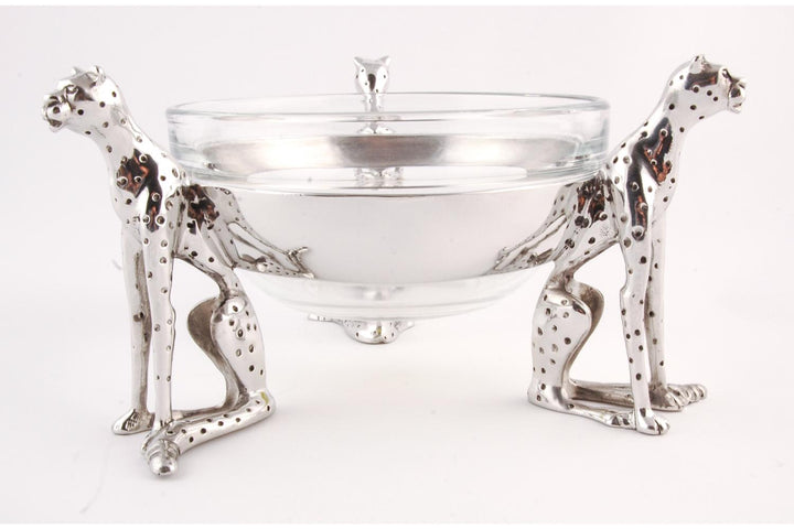 Dish 120mm Triple Sitting Cheetah - Cheetah Africa Collection - Diana Carmichael