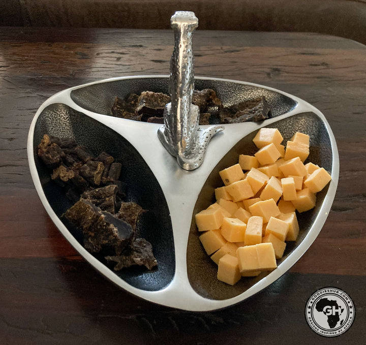 Cheetah 3 Section Bowl - Lamu Aluminium Tableware