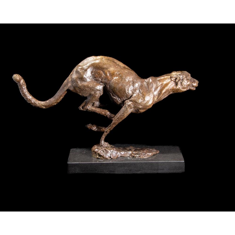 Cheetah Hunting Bronze Sculpture