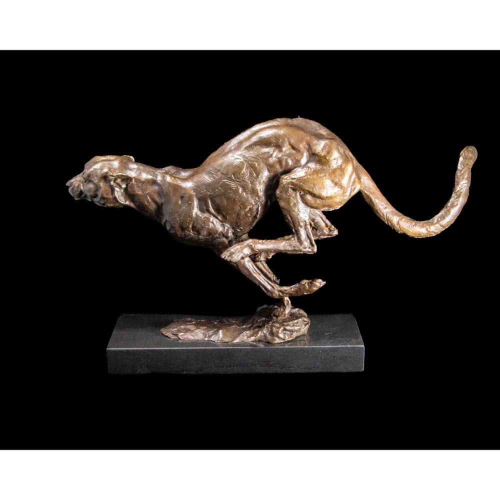 Cheetah Hunting Bronze Sculpture