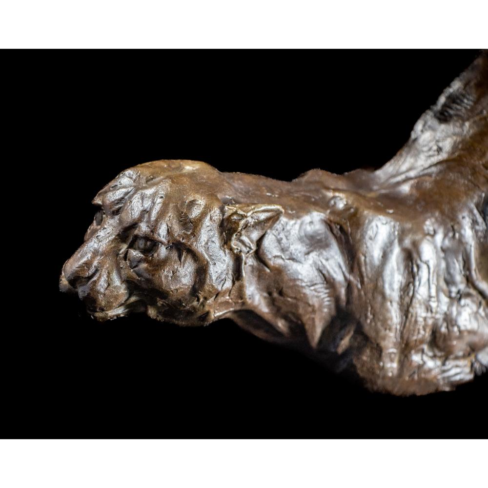 Cheetah Hunting Bronze Sculpture