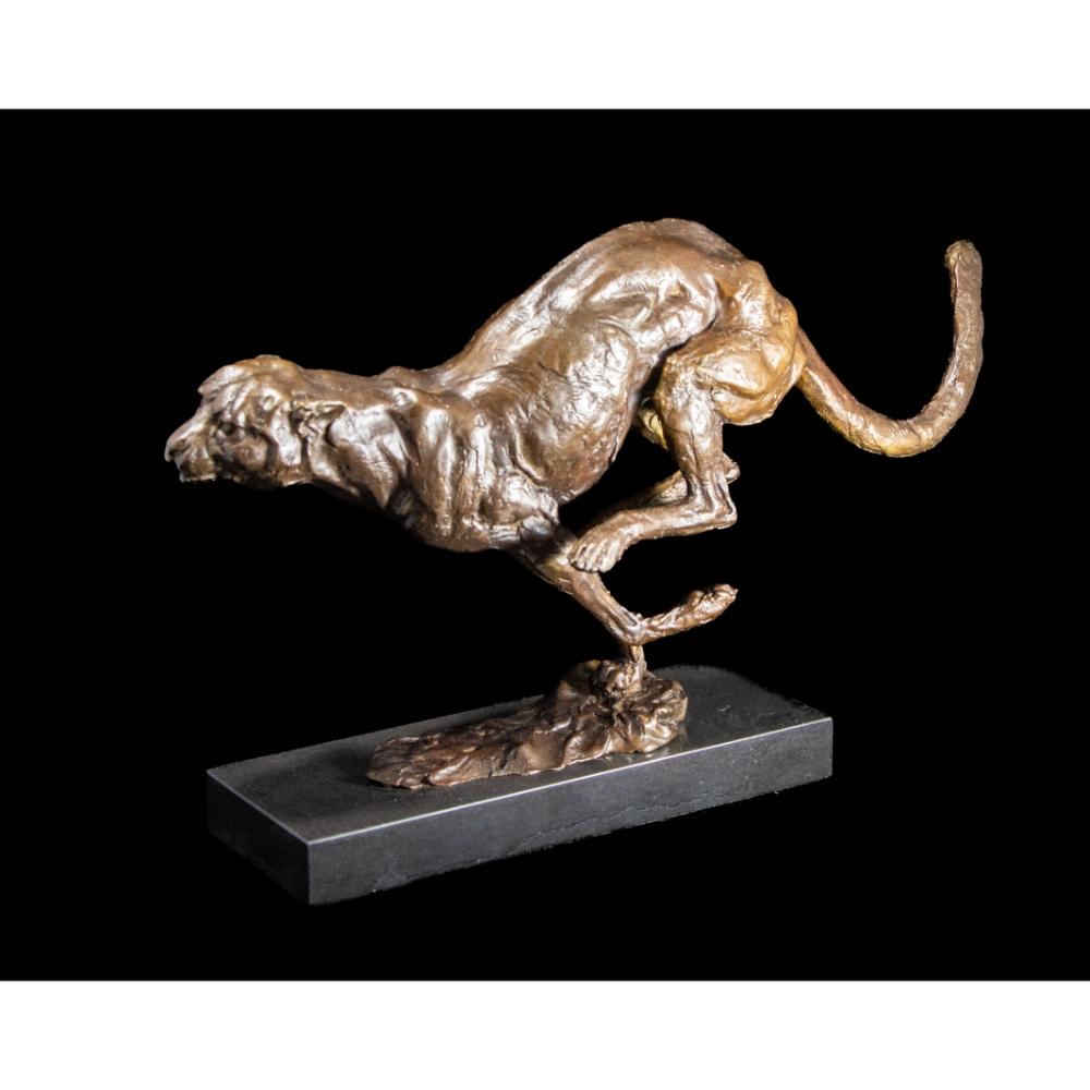 Cheetah Hunting Bronze Sculpture