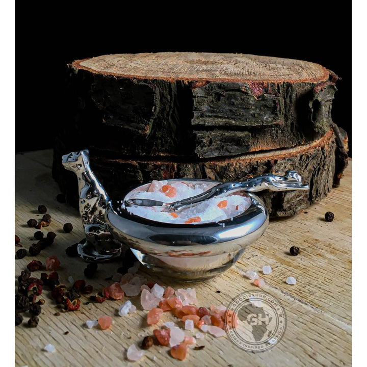 Dish 60mm Single &amp; salt spoon Set - Cheetah Africa Collection - Diana Carmichael