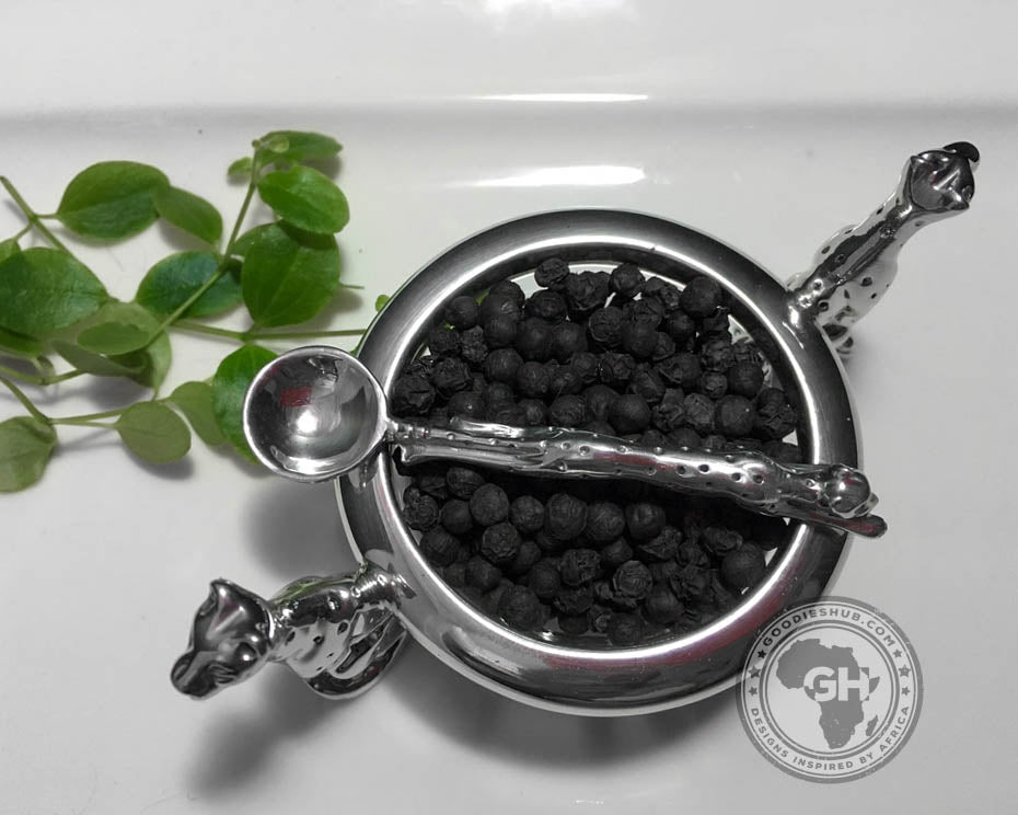 Dish 60mm Double Cheetah &amp; salt spoon Set - Cheetah Africa Collection - Diana Carmichael