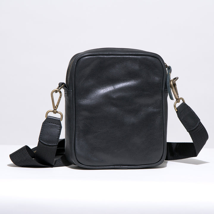 Eduardo Black Leather Bag