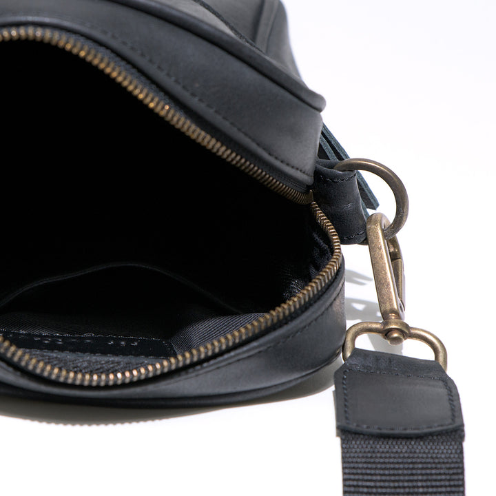 Eduardo Black Leather Bag