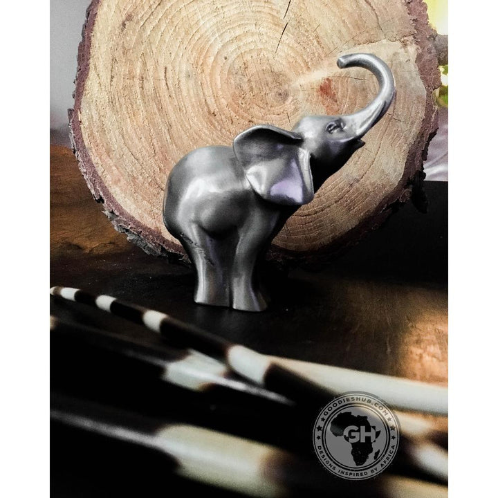 Elephant Trunk Up Pewter Sculpture