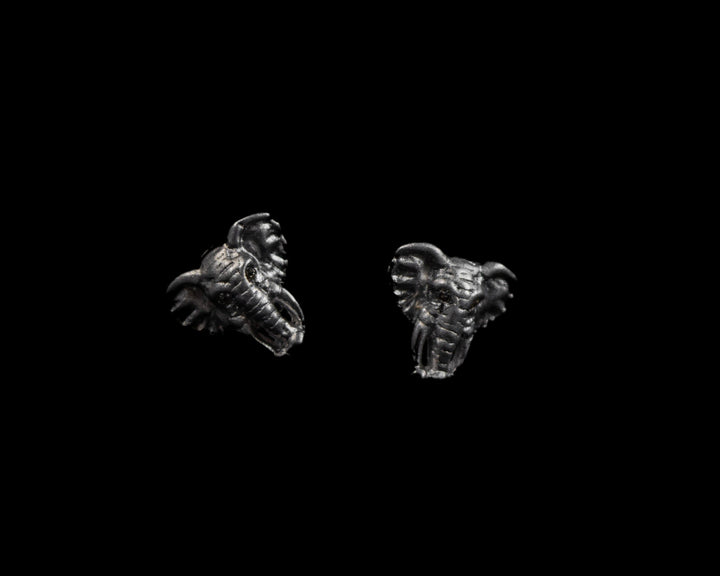 Earrings Silver - Africa Elephant Head and Diamond Eyes