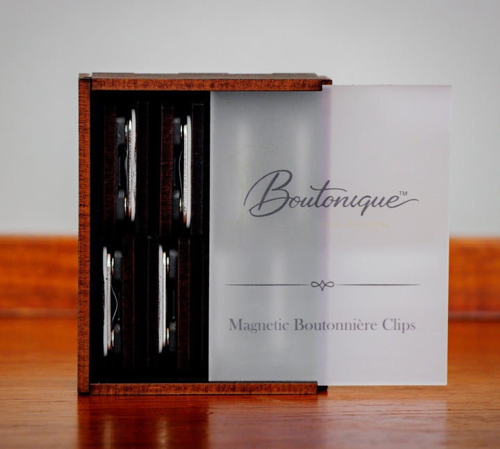 Boutonique - Elegant Floral Fastening Walnut | Premium Wedding Accessory - Small Boutoniques 70mm