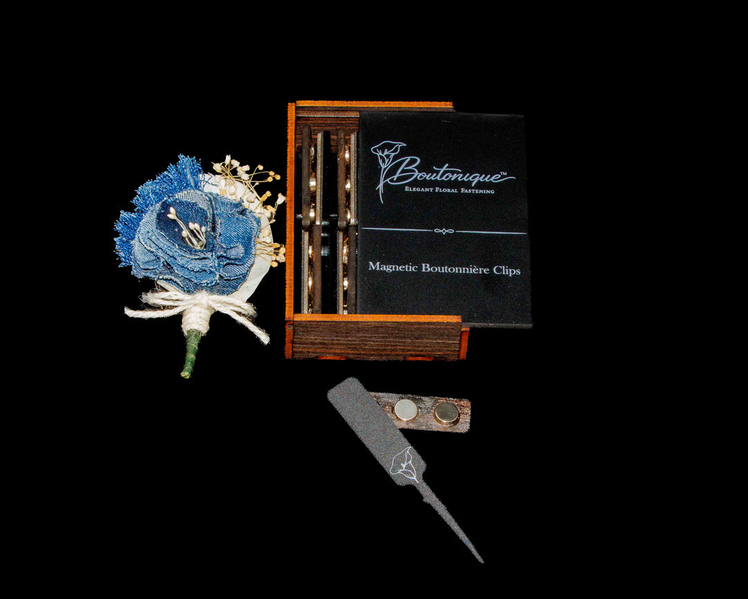 Boutonique - Elegant Floral Fastening Black Panther | Premium Wedding Accessory - Standard Boutoniques 90mm