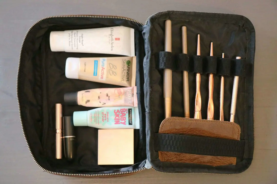 Ruby Leather Make-up Bag