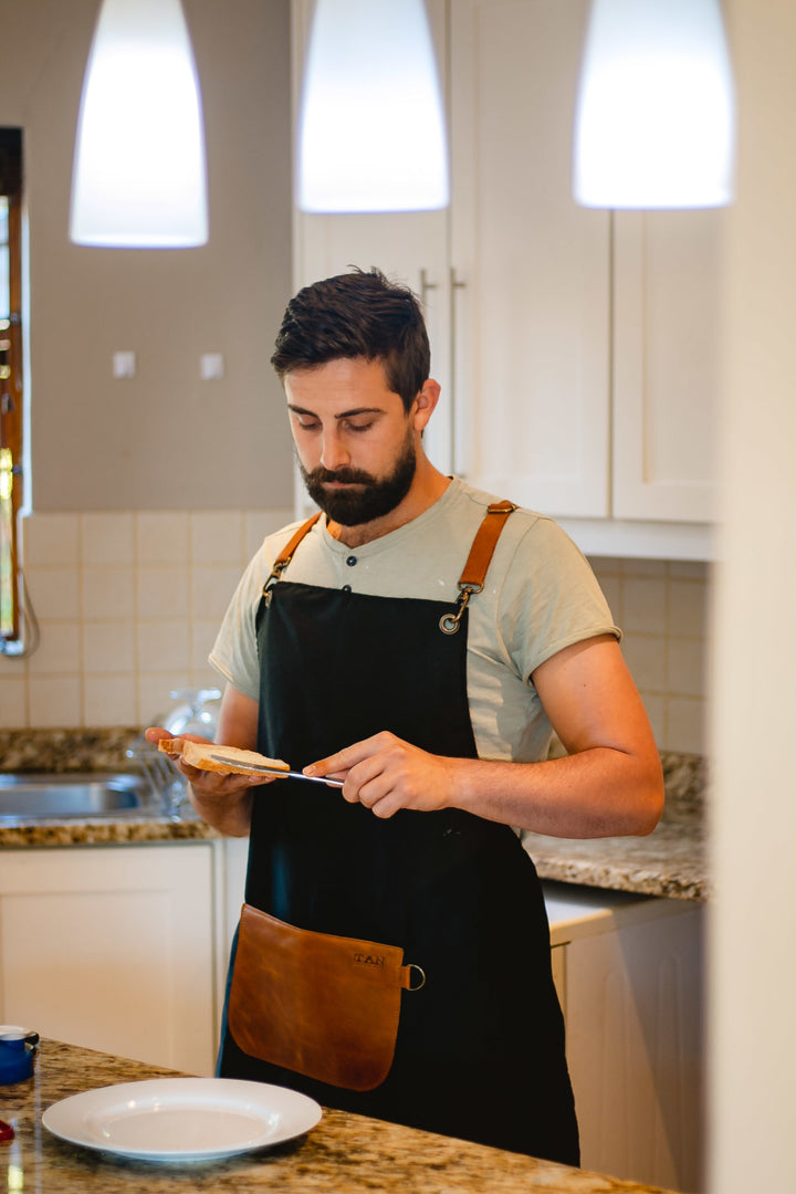 Poly Cotton &amp; Leather Apron