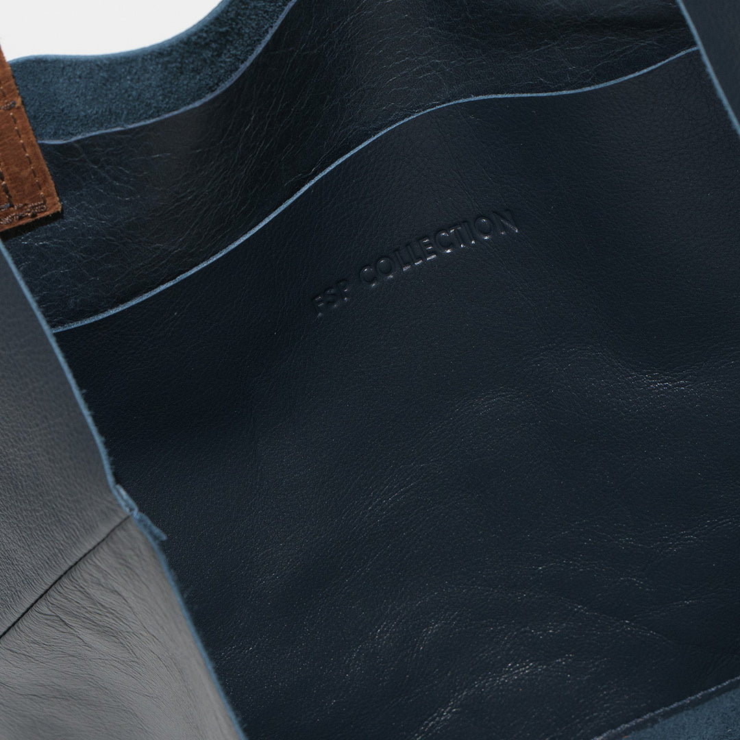 Lara 2 Tone Black &amp; Taupe Leather Bag