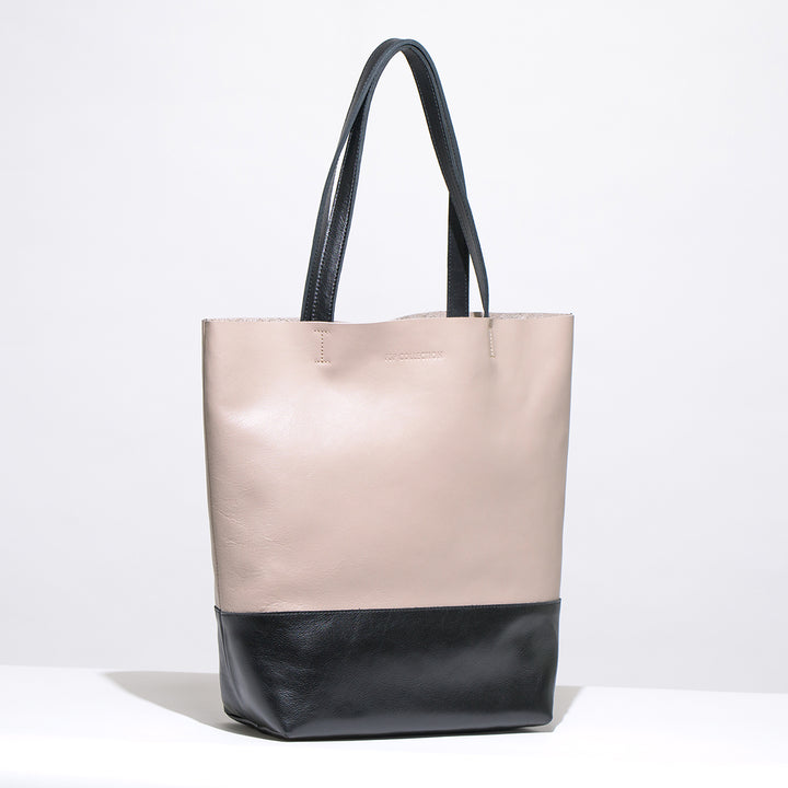 Lara 2 Tone Black &amp; Taupe Leather Bag