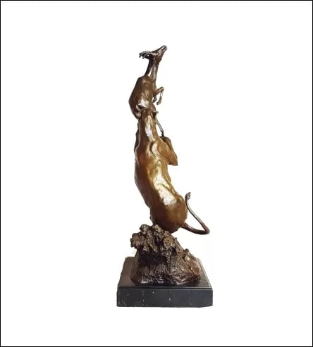 Lioness &amp; Buck Bronze Sculpture