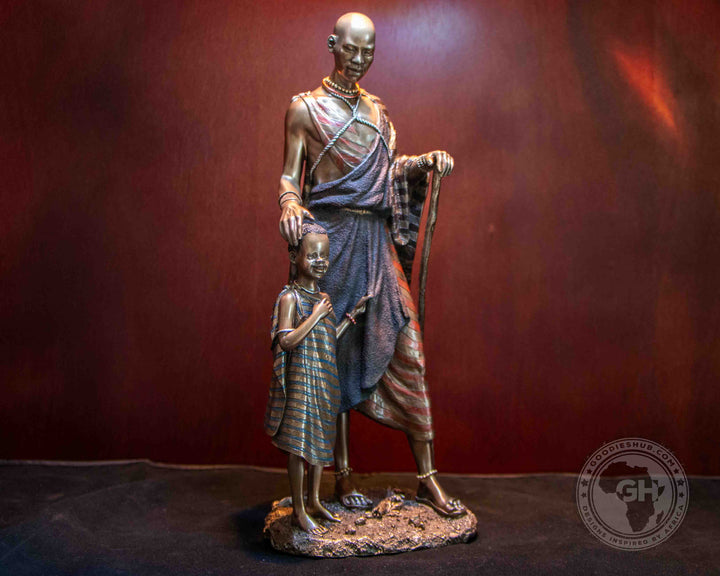 Mwana African Figurine Bronze Sculpture