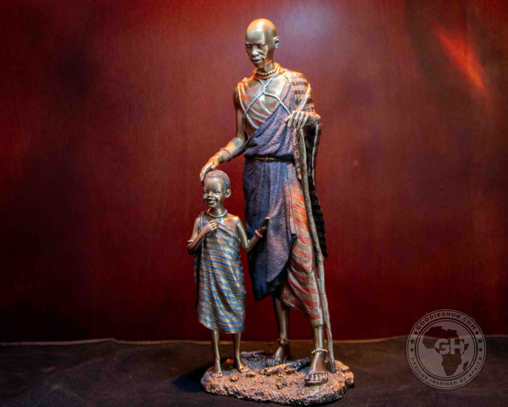 Mwana African Figurine Bronze Sculpture