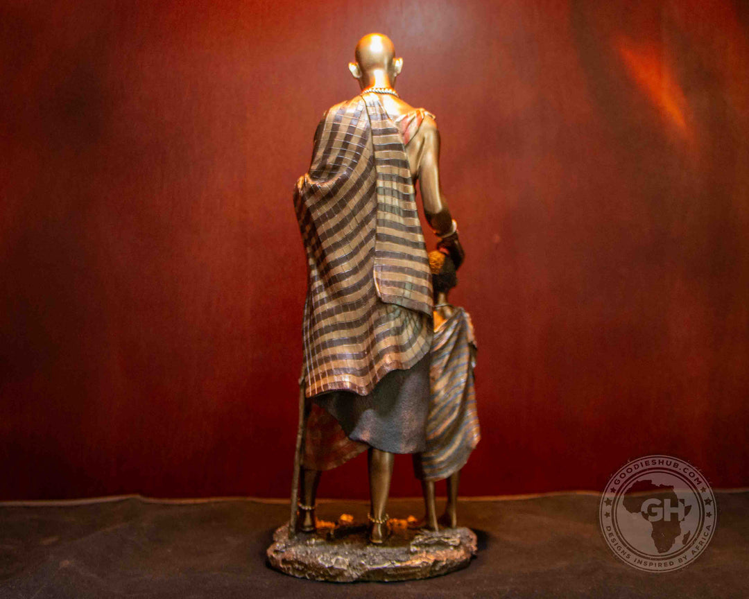Mwana African Figurine Bronze Sculpture