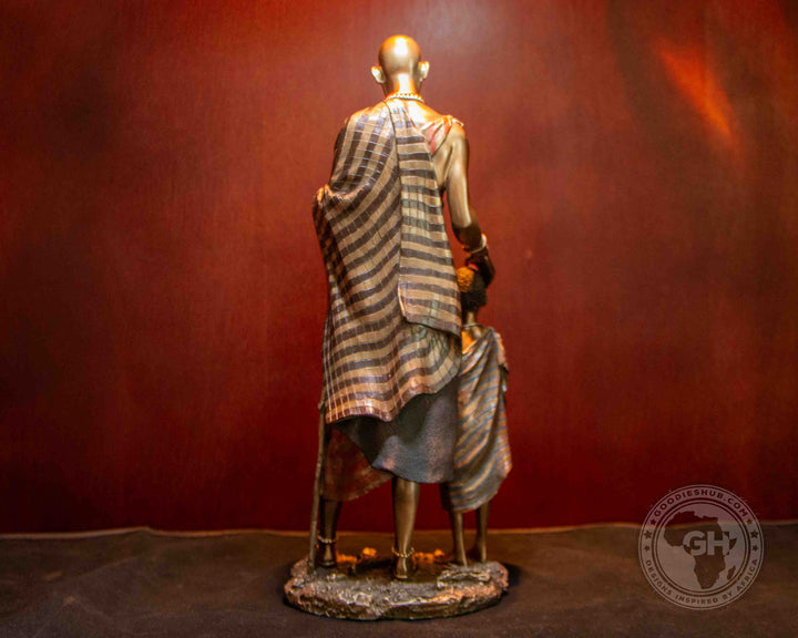 Mwana African Figurine Bronze Sculpture