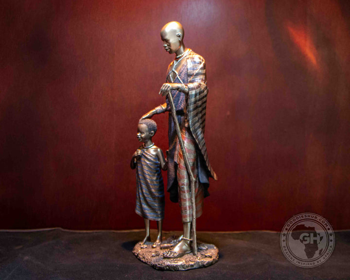 Mwana African Figurine Bronze Sculpture