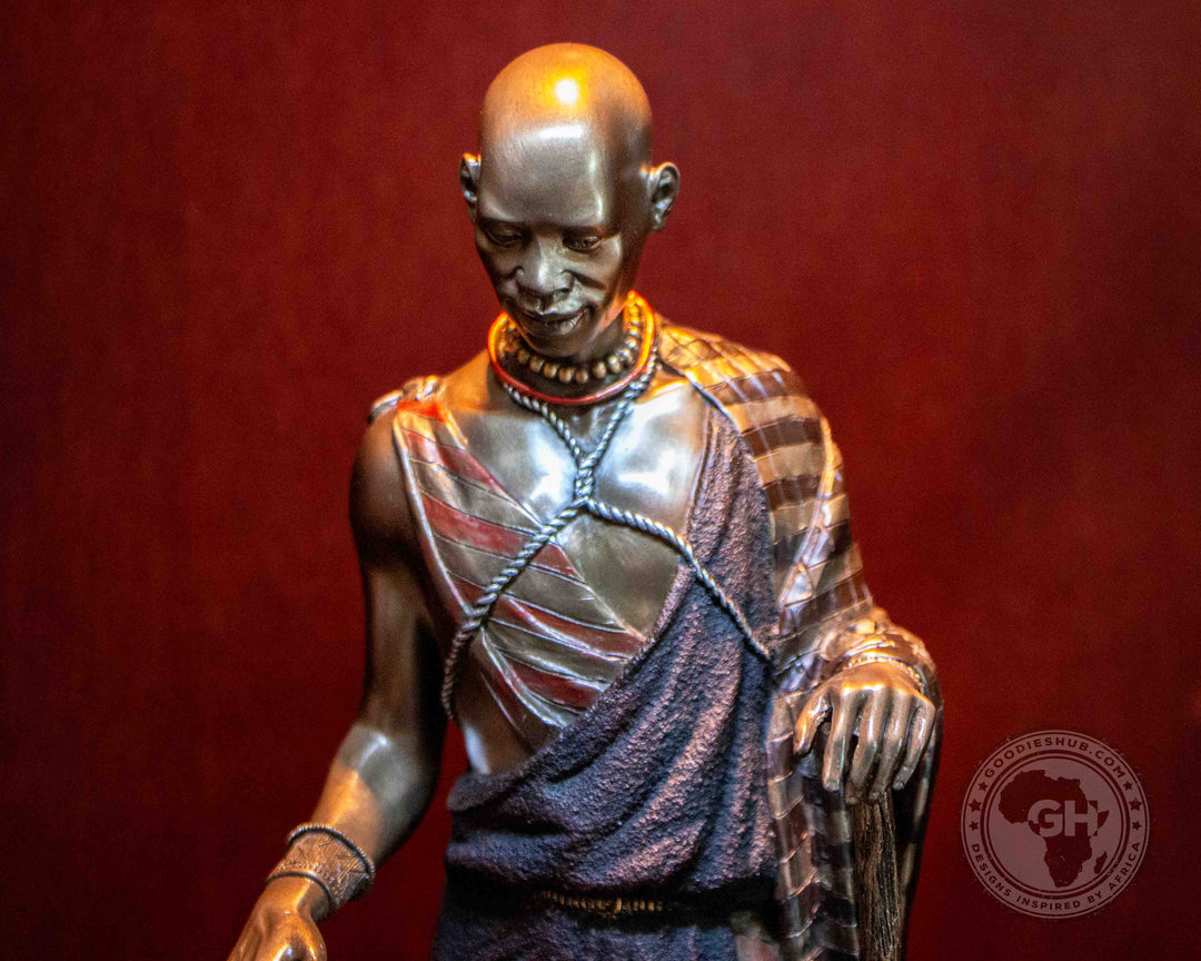 Mwana African Figurine Bronze Sculpture